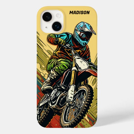 Aangepaste naam Motocross Case-Mate iPhone Case (Achterkant)