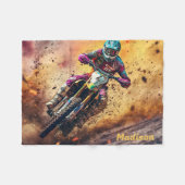 Aangepaste naam Motocross Fleece Deken (Voorkant (Horizontaal))