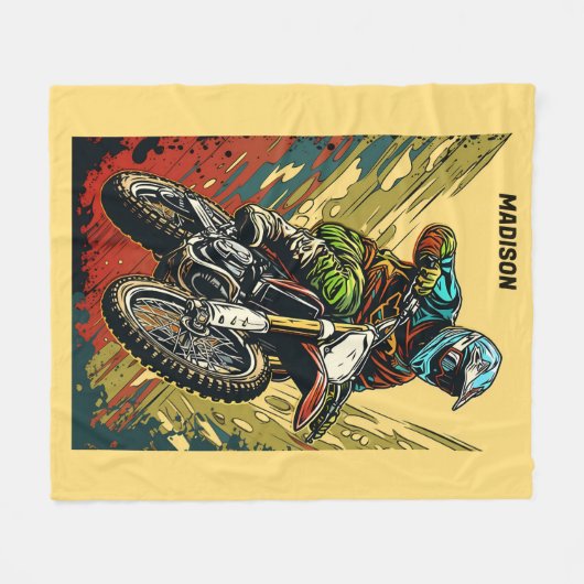 Aangepaste naam Motocross Fleece Deken (Voorkant (Horizontaal))