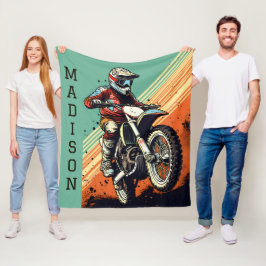 Aangepaste naam Motocross Fleece Deken