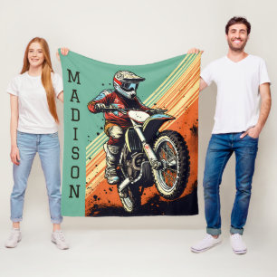 Aangepaste naam Motocross Fleece Deken