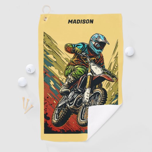 Aangepaste naam Motocross Golfhanddoek (Insitu)
