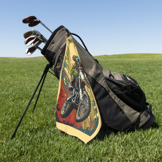 Aangepaste naam Motocross Golfhanddoek (Groen)