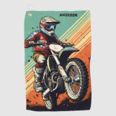 Aangepaste naam Motocross Golfhanddoek (Voorkant)