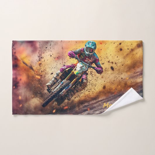 Aangepaste naam Motocross Handdoek (Handdoek)