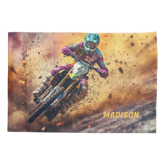 Aangepaste naam Motocross Kussensloop (Achterkant)