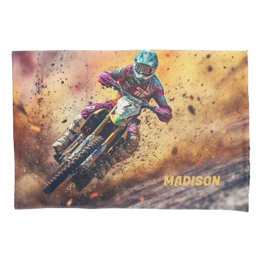 Aangepaste naam Motocross Kussensloop (Voorkant)