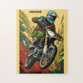 Aangepaste naam Motocross Legpuzzel (Verticaal)