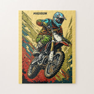 Aangepaste naam Motocross Legpuzzel