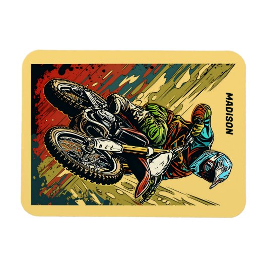 Aangepaste naam Motocross Magneet (Horizontaal)