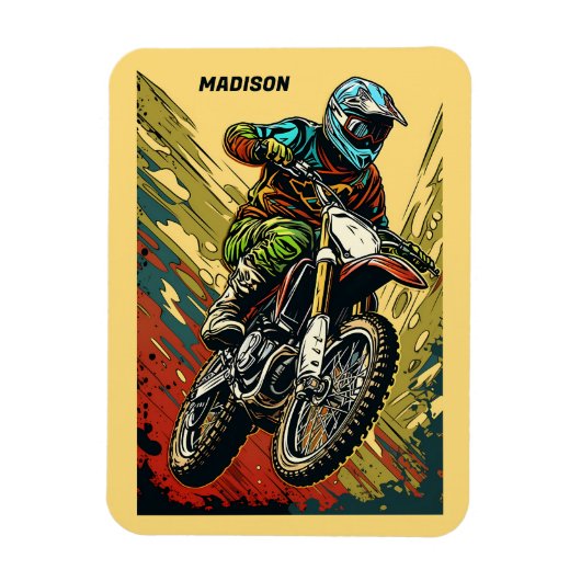Aangepaste naam Motocross Magneet (Verticaal)