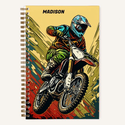 Aangepaste naam Motocross Notitieboek (Voorkant)