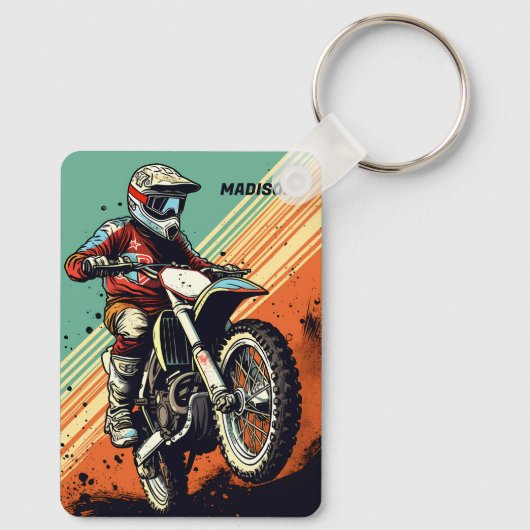 Aangepaste naam Motocross Sleutelhanger (Achterkant)