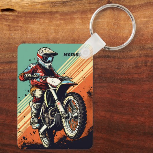 Aangepaste naam Motocross Sleutelhanger (Achterkant)