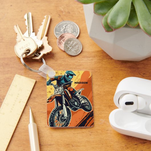 Aangepaste naam Motocross Sleutelhanger (Bureau)