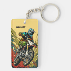 Aangepaste naam Motocross Sleutelhanger