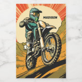 Aangepaste naam Motocross Voedselcontainer Etiket (Enkel label)