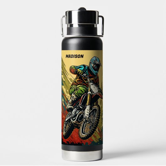 Aangepaste naam Motocross Waterfles (Achterkant)