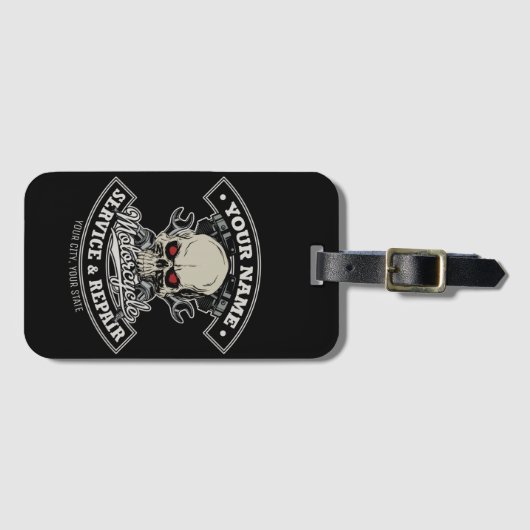 Aangepaste NAAM motorfiets Bagagelabel (Voorkant (horizontaal))