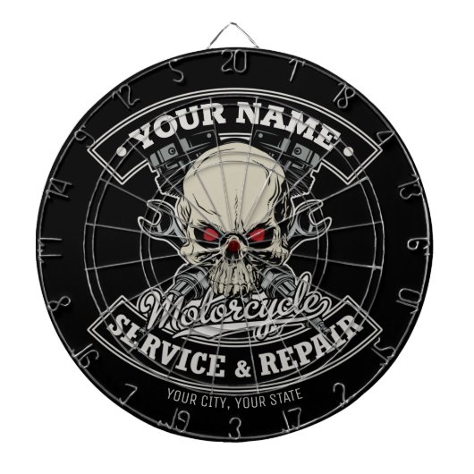 Aangepaste NAAM motorfiets Dartbord (Voorkant)