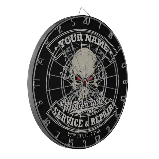 Aangepaste NAAM motorfiets Dartbord (Voorkant Links)