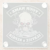 Aangepaste NAAM motorfiets Glazen Onderzetter (Achterkant)