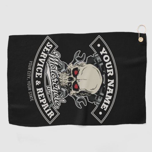 Aangepaste NAAM motorfiets Golfhanddoek (Horizontaal)