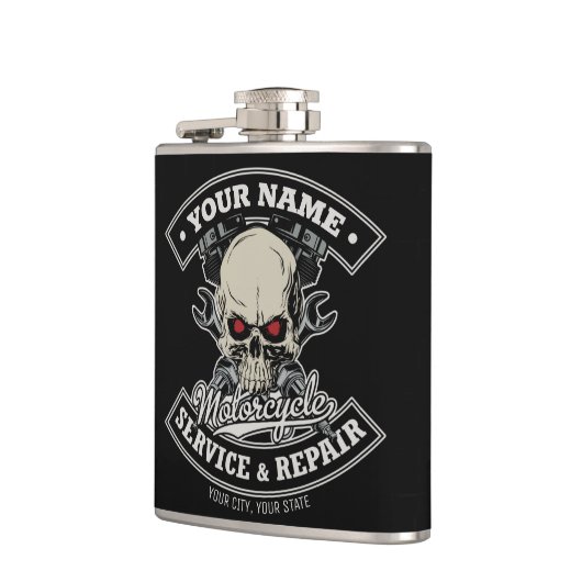 Aangepaste NAAM motorfiets Heupfles (Links)