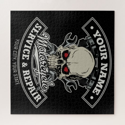 Aangepaste NAAM motorfiets Legpuzzel (Horizontaal)