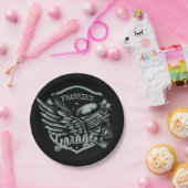 Aangepaste naam motorfiets papieren bordje (Feest)