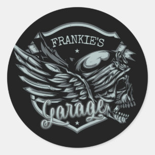 Aangepaste naam motorfiets ronde sticker