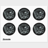 Aangepaste naam motorfiets ronde sticker (Vel)