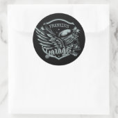 Aangepaste naam motorfiets ronde sticker (Tas)