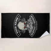 Aangepaste NAAM motorfiets Strandlaken (Voorkant)