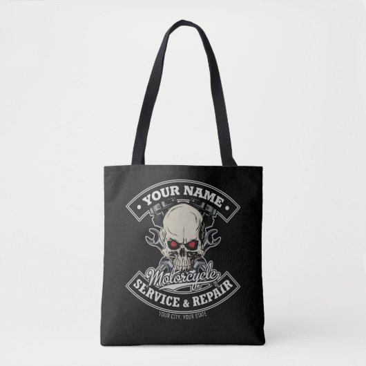 Aangepaste NAAM motorfiets Tote Bag (Voorkant)