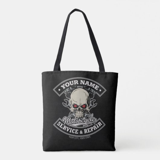 Aangepaste NAAM motorfiets Tote Bag (Achterkant)