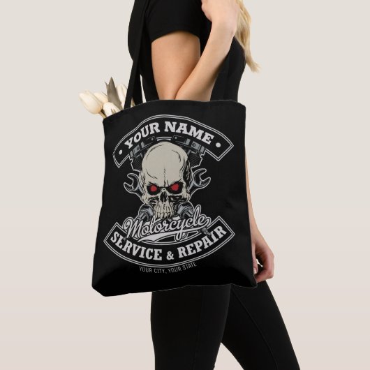 Aangepaste NAAM motorfiets Tote Bag (Dichtbij)
