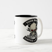 Aangepaste NAAM motorfiets Tweekleurige Koffiemok (Voorkant rechts)