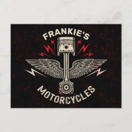 Aangepaste naam Motorfiets Zuigerwagentje Briefkaart