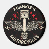 Aangepaste naam Motorfiets Zuigerwagentje Magneet (Voorkant)