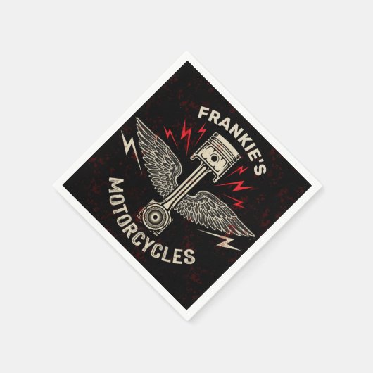 Aangepaste naam Motorfiets Zuigerwagentje Servet (Hoek)