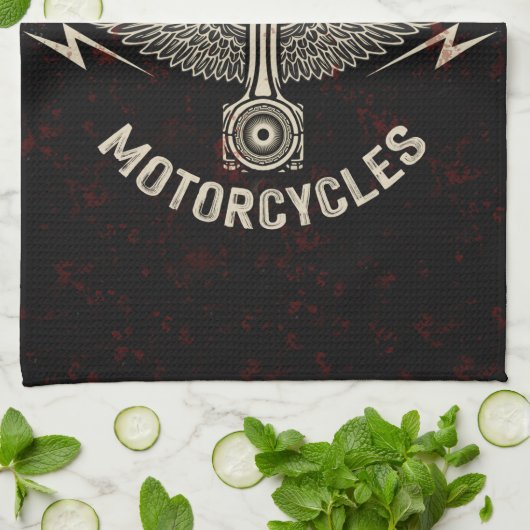 Aangepaste naam Motorfiets Zuigerwagentje Theedoek (Gevouwen)