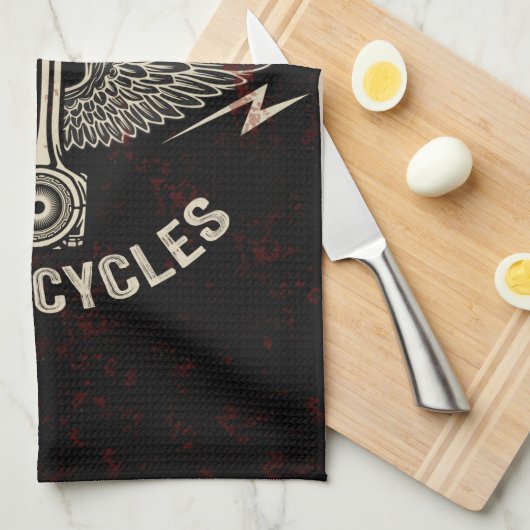 Aangepaste naam Motorfiets Zuigerwagentje Theedoek (Quarter Fold)