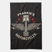 Aangepaste naam Motorfiets Zuigerwagentje Theedoek (Verticaal)