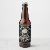 Aangepaste NAAM Motorfietstechnicus Schedel Motorf Bier Etiket (Voorkant)