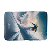 Aangepaste naam Mountain Skier Badmat (Voorkant)