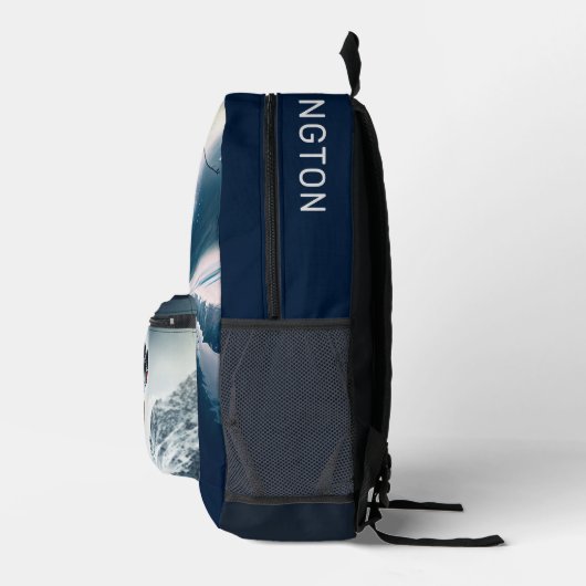 Aangepaste naam Mountain Skier Bedrukte Rugzak (Rechts)