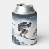 Aangepaste naam Mountain Skier Blikjeskoeler (Blikje Voorkant)