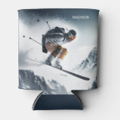 Aangepaste naam Mountain Skier Blikjeskoeler (Voorkant)