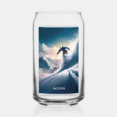 Aangepaste naam Mountain Skier Blikvorm Glas (Achterkant)